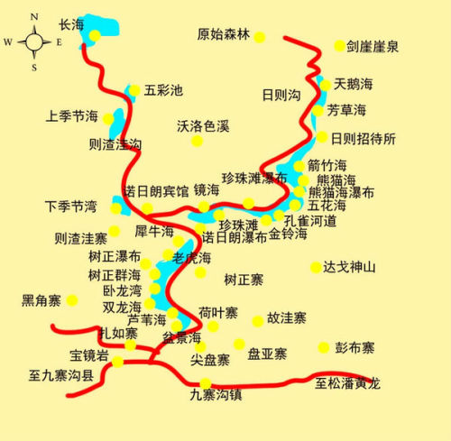 九寨溝景區(qū)游覽路線圖詳解，九寨溝景區(qū)游覽路線圖全面解析